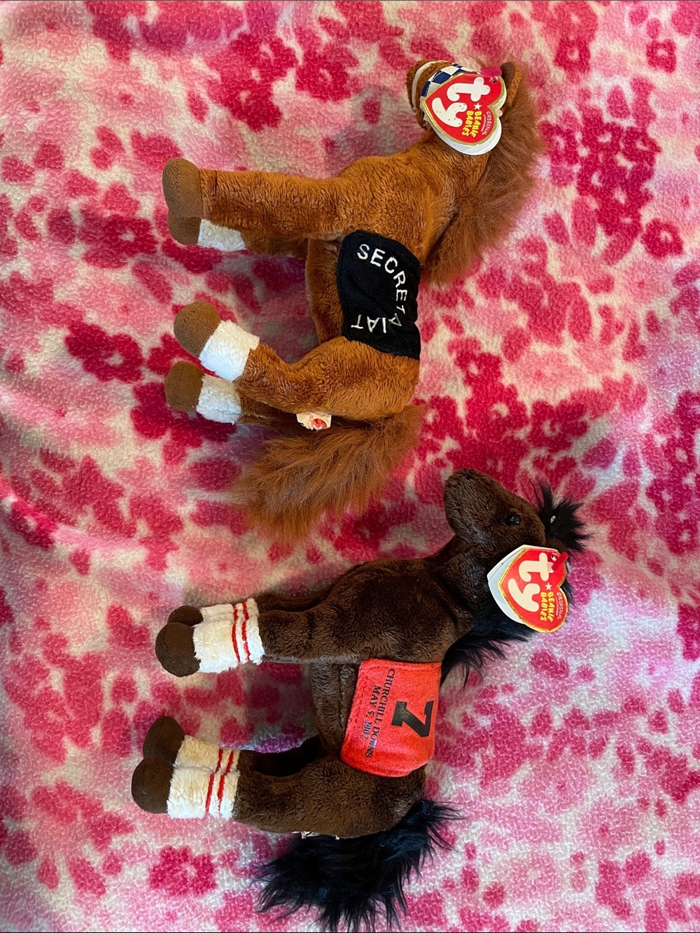 Ty Kentucky Derby Horse Beanie Babies Pair